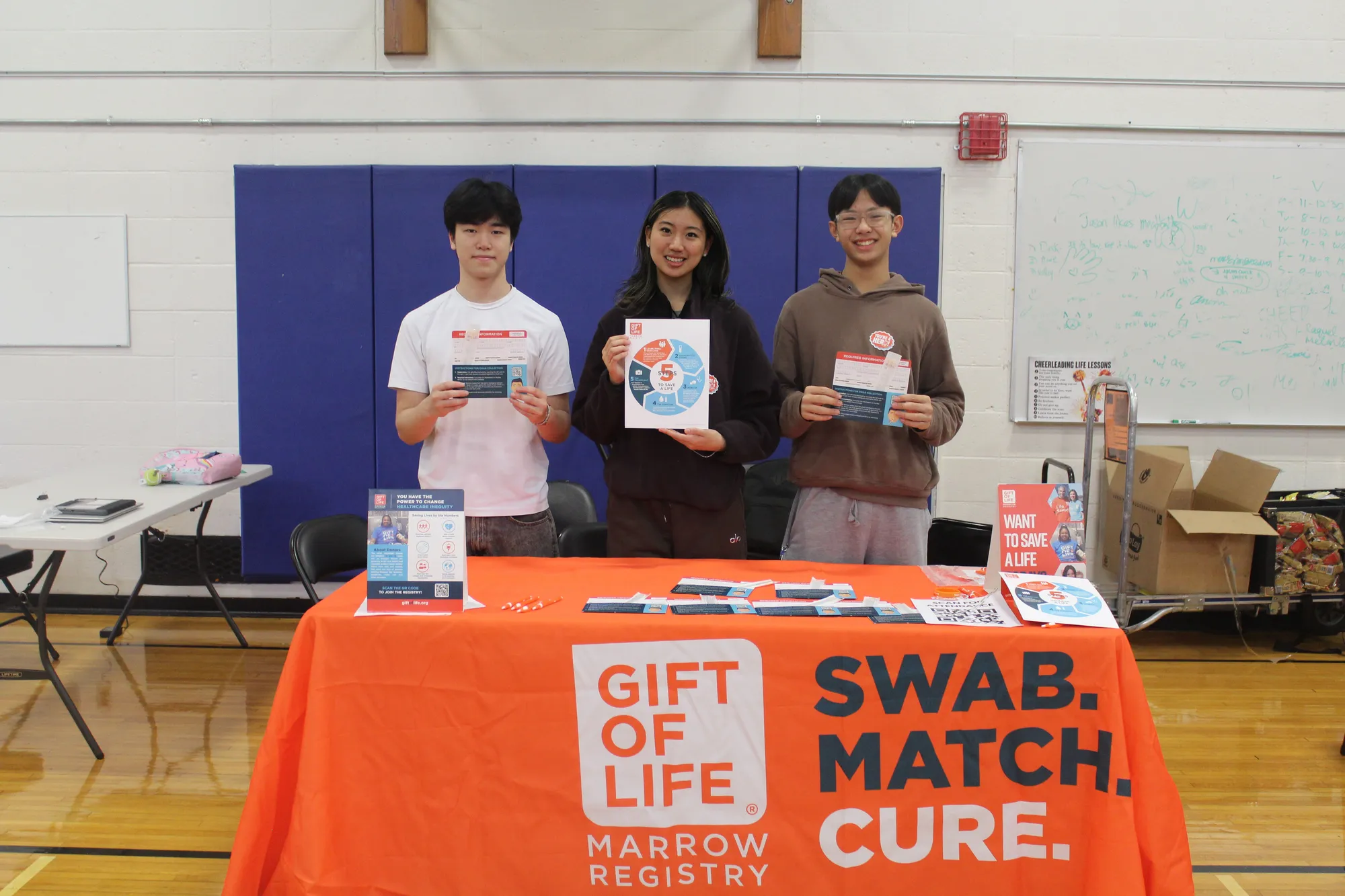 Organizers at the Gift of Life swab drive table